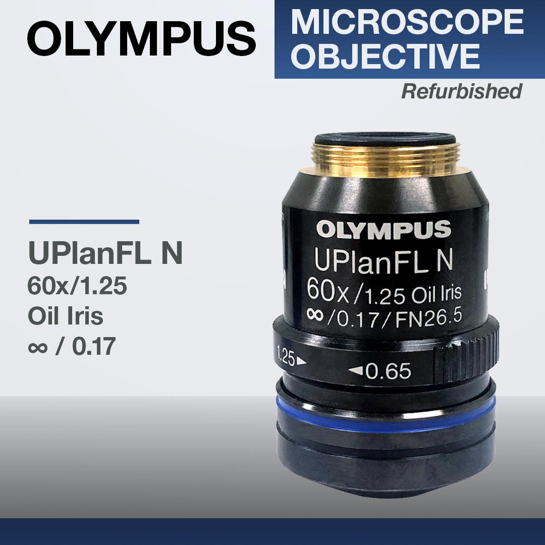 Olympus Microscope Objective UPlanFL N 60x/1.25 Oil Iris (Refurbished ...
